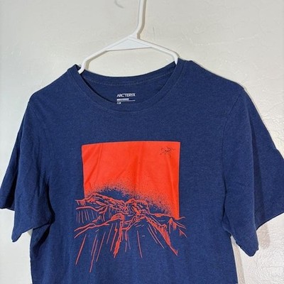 Arc'teryx Shirt Mens Small Blue Backlit Graphic Tee T-Shirt Short