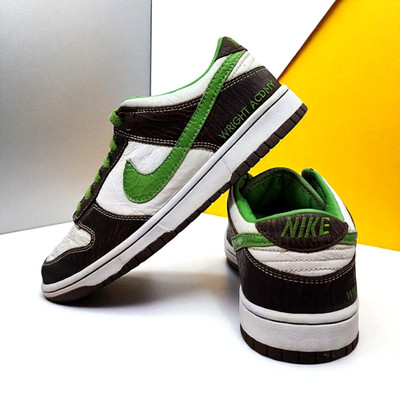 VTG 2008 Nike ID Dunk Low Custom Wright Academy Brown/Green All Leather Womens 8