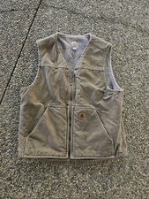 Vintage Carhartt V26 FRB Sandstone Duck Sherpa-Lined Vest size M