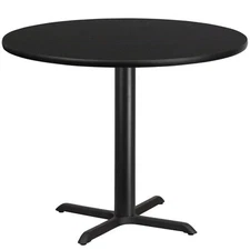 Pemberly Row Contemporary 42Rd Laminate Table-X-Base In Black