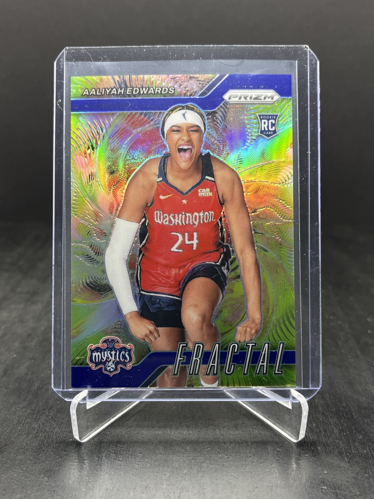 2024 Panini Prizm WNBA Aaliyah Edwards RC Rookie Fractal Blue 23/49 #3