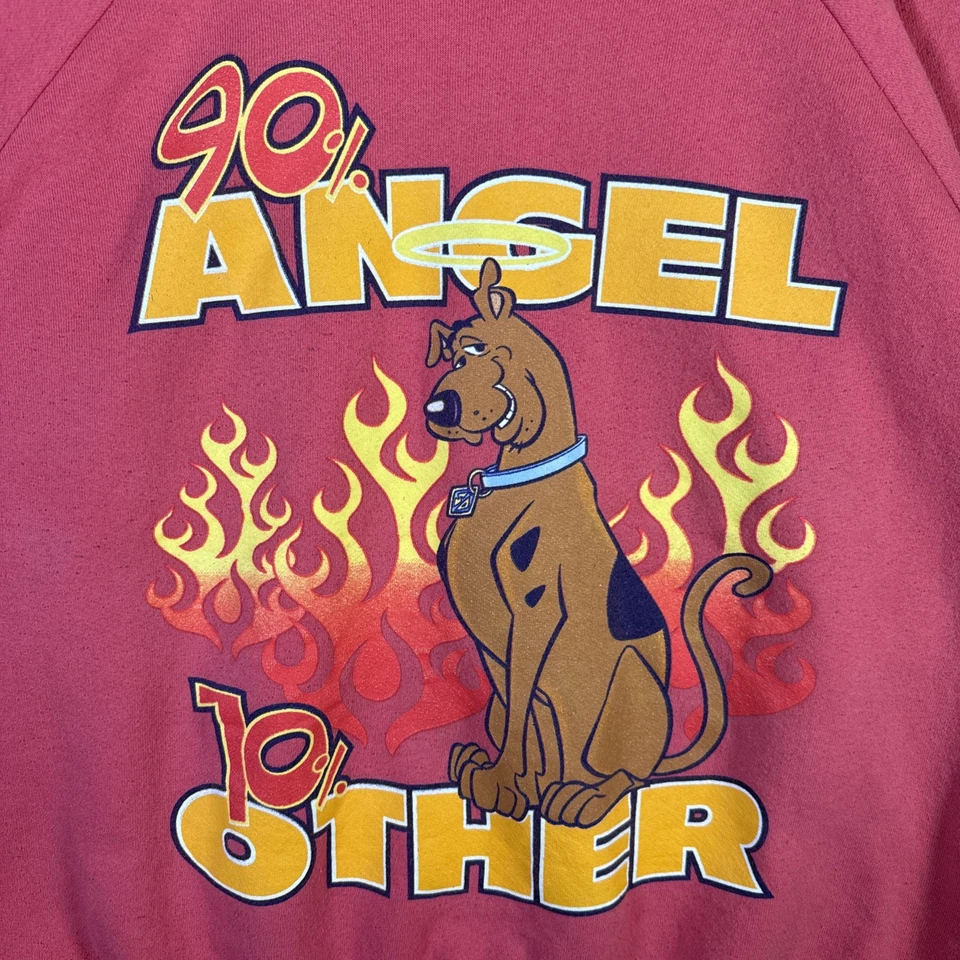 Sudadera De Colección Scooby Doo Para Hombres 2XL Roja Años 90 Cartoon Network Cita Llamas EE. UU. Foto 2 de 4