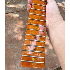 Stained Tiger Maple Electric Guitar Neck, 25.5 Inch Scale, 21 Frets, Bolt-On Des