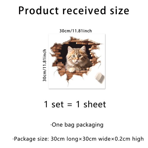 D Effect Cat Creative Creative Cute Decals Decoration Monitor Brightness - Picture 8 of 11