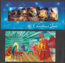 AUSTRALIA CHRISTMAS 2 X MIN SHEETS(2000 MNH) OTHER USED
