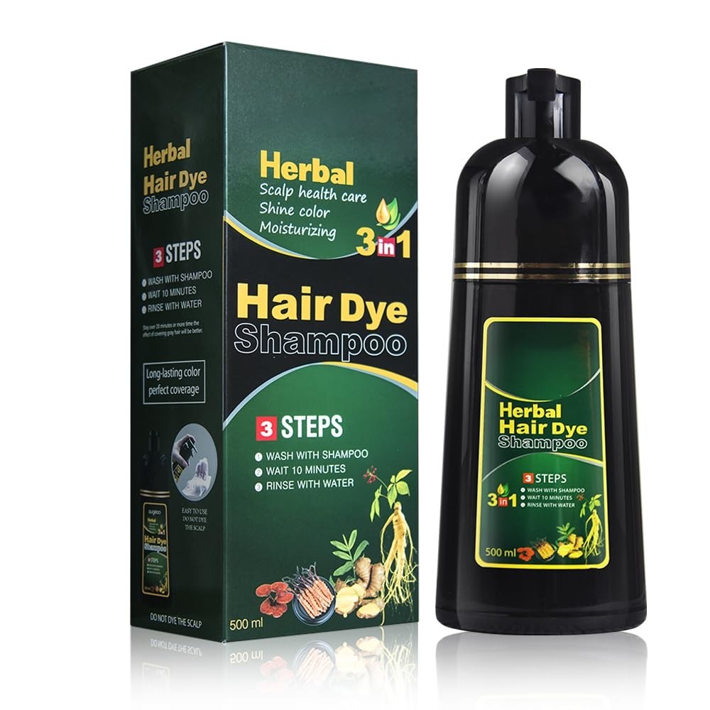 Hair Dye Shampoo 3 in 1 for Women & Men 100% Gray Hair Coverage Champu Con Tinte