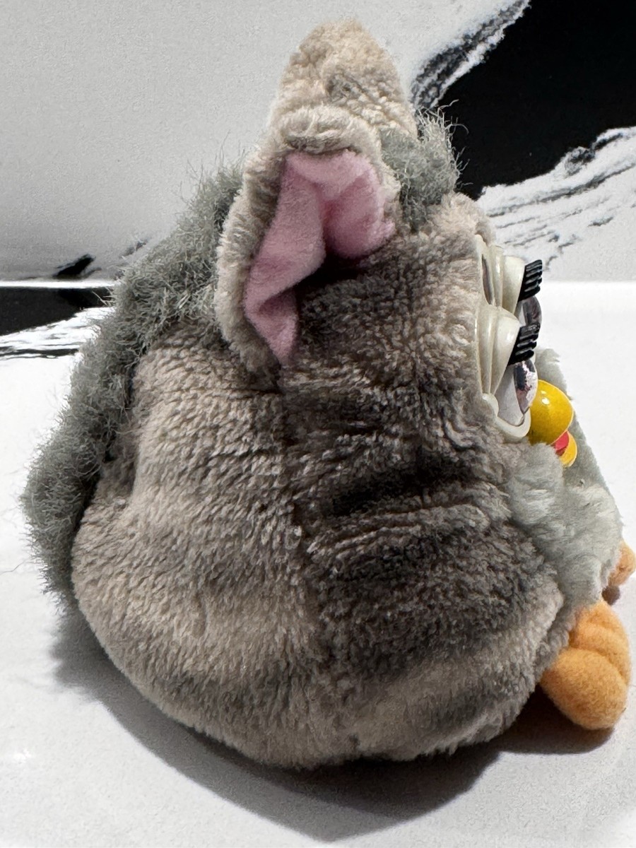 1999 Furby Buddies Plush Gray Tiger Electronics 5” Stuffed Toy