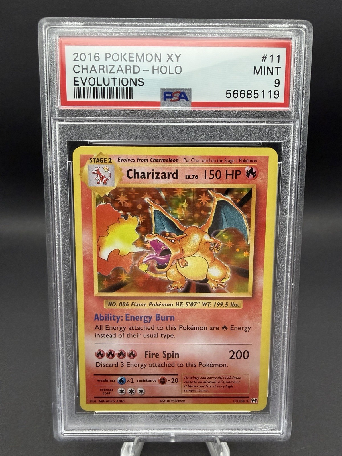 PSA 9 - Pokemon Charizard XY Evolutions Holo Rare 11/108