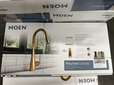 NEW MOEN Maureen 87493BG Brushed Gold 1-Handle Pulldown Kitchen Faucet w/sprayer