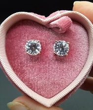 Cubic Zirconia Earrings Gold Plated 925 Sterling Silver