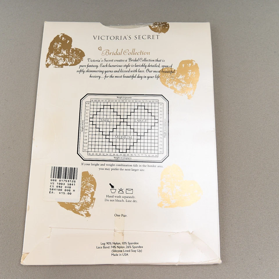 Victoria's Secret Colección Nupcial Hasta el Muslo M Crema Encaje Top Pierna Brillo Foto 2 de 4