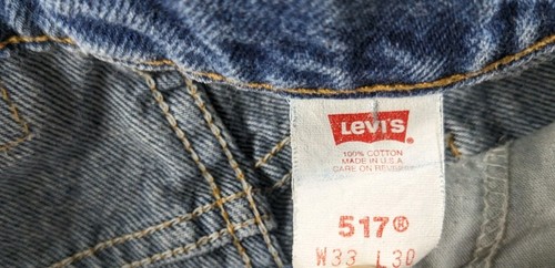 Vintage Levis 517 Herrenjeans 30 x 28 blau Bootcut orangefarbenes Etikett 90er verblasst hergestellt in den USA LESEN - Bild 13 von 21