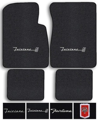 1959-1965 Ford Fairlane Loop Carpet Logo Floor Mat 4pc