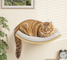 Cat Wall Shelf Curved Hammock Bed Mounted Perch Beige Soft Cushion Furniture