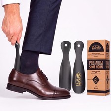 2 Pack 7.5" Stainless Steel Shoe Horns Short Portable Travel Shoe Helper for Boo