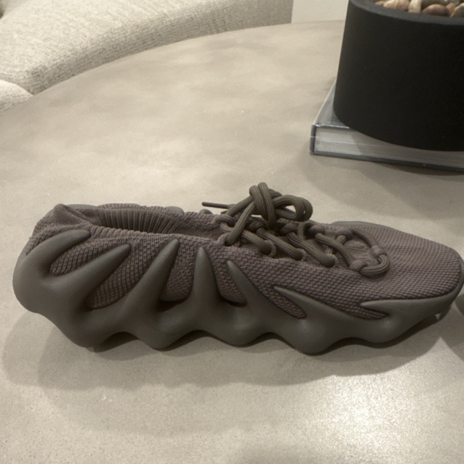 adidas Yeezy 450 Cinder GX9662 Brown Knit Textile Sneakers Lace Up Men's thumbnail 7