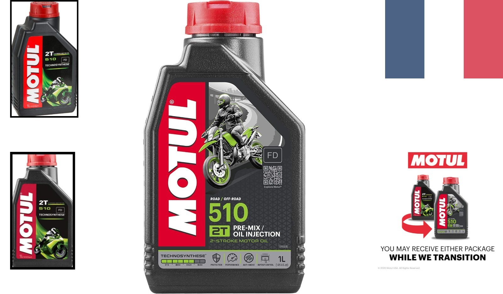 Motul 510 2T Huile de Moto pour Éliminer les Fumées d'Échappement 1 L