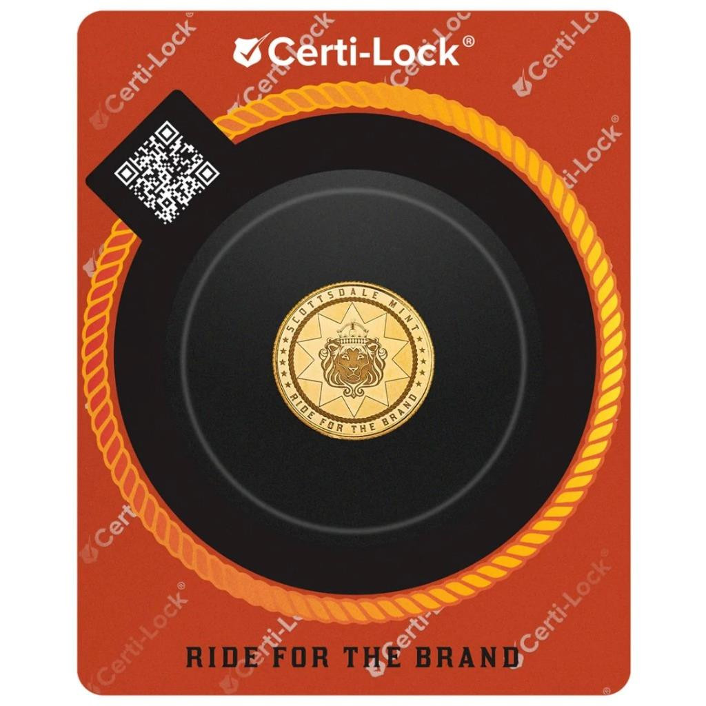 1/10 oz Gold Cowboy Rifleman w/ Buffalo Privy .9999 Gold Bullion Round #A701