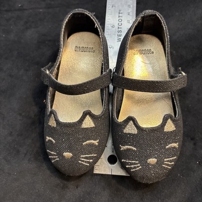 Girls Gymboree CATASTIC KITTY CAT Black W  Sparkles Mary Jane DRESS SHOES Freesp