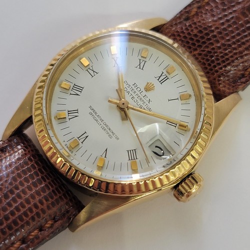 Rolex Oyster 6827 Datejust 18k Solid Gold Midsize 30mm 1980s A...