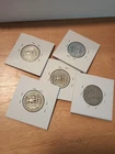 (5) 1940's Washington Quarters 90% Silver Content Circulated