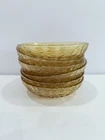 Set Of (6) Vintage Amber Pressed Glass Salad Bowls Depression Glass 5 3/4”