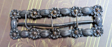 Vintage Metal BUCKLE Ornate Silver tone with cut steels approx. 4" long J