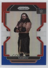2022 Panini Prizm WWE Red White & Blue Prizm Saurav #103 0nr3