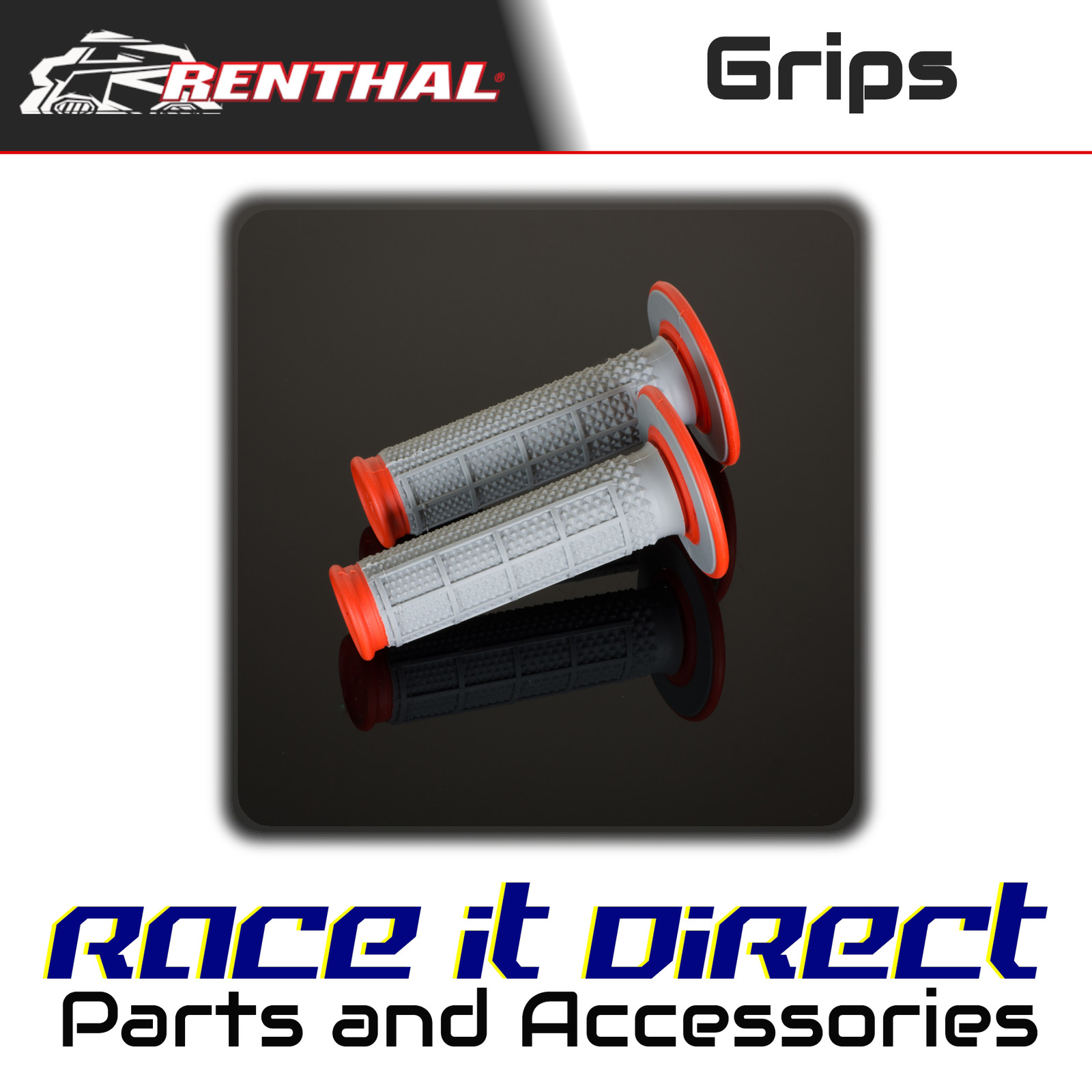 Renthal Grips G164 Dual Layer Tapered - Org Diamond/Waffle G164
