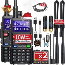 2Pack BAOFENG 5RM 10W Ham Radio Handheld Long Range  Comes with all accessories
