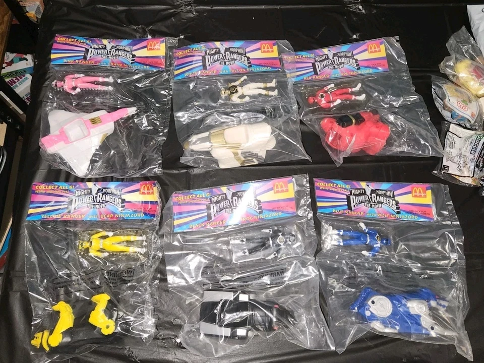 Juego completo de 6 MCDONALDS HAPPY FOOD 1995 MIGHTY MORPHIN POWER RANGERS LA PELÍCULA Foto 2 de 4