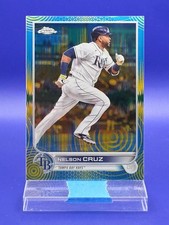 Nelson Cruz 2022 Topps Chrome Sonic Yellow/Blue Refractor SP 35/75 🔥 Rays