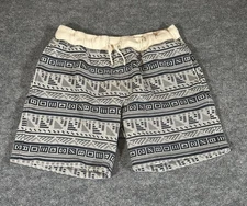 Chubbies USA Men’s Large Grey Knit Shorts Drawstring Geometric 6” Inseam Lounge