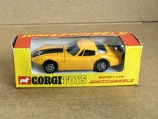 Corgi WhizzWheels Marcos 3 Litre, No 377, Boxed, Die Cast, Yellow, Original, GC.