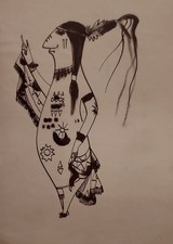 Sascha Brastoff Orig. Native American Caricature Drawings 1980 Exceedingly HTF