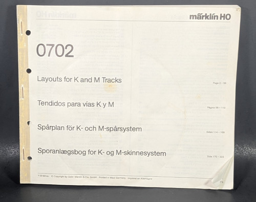 Diseños Marklin HO 0702 para pistas K y M 223 páginas impresas en Alemania Occidental | Zustand: Used