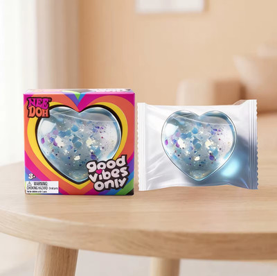 Nee Doh Good Vibes Only Heart Squeeze Toy US New