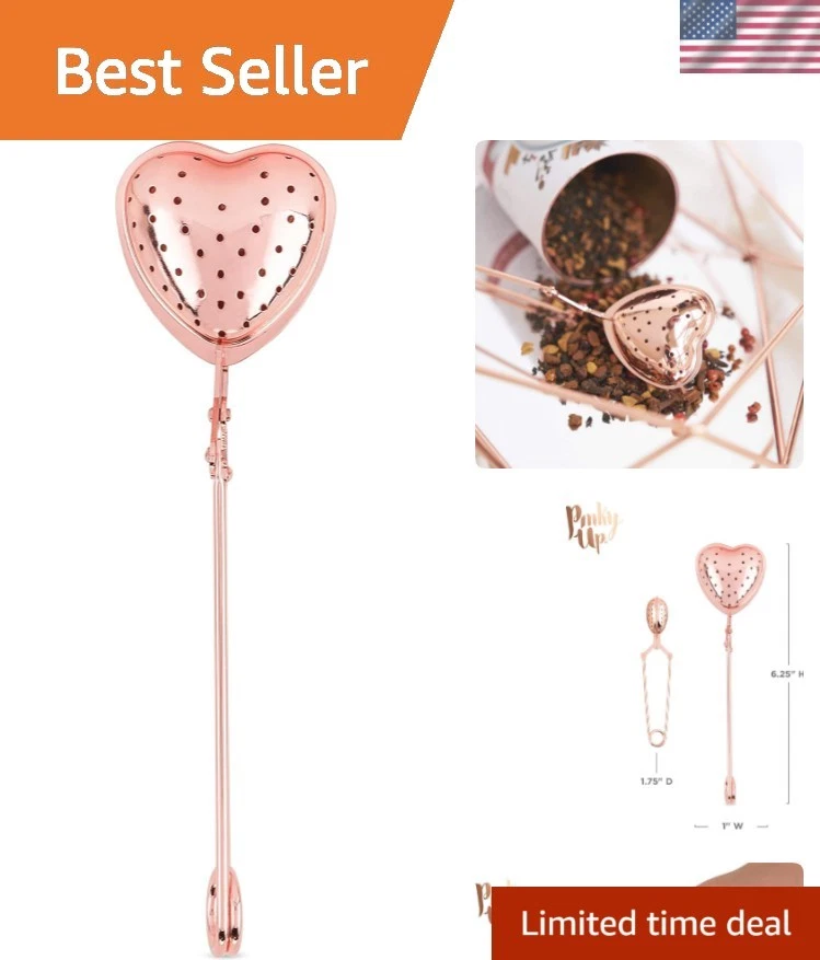 Heart Shaped Tea Ball, Reusable Loose Leaf Tea Infuser, Brew Tea with Ease, S...