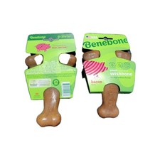 Benebone Wishbone Durable Dog Chew Toy Brown Real Bacon Small
