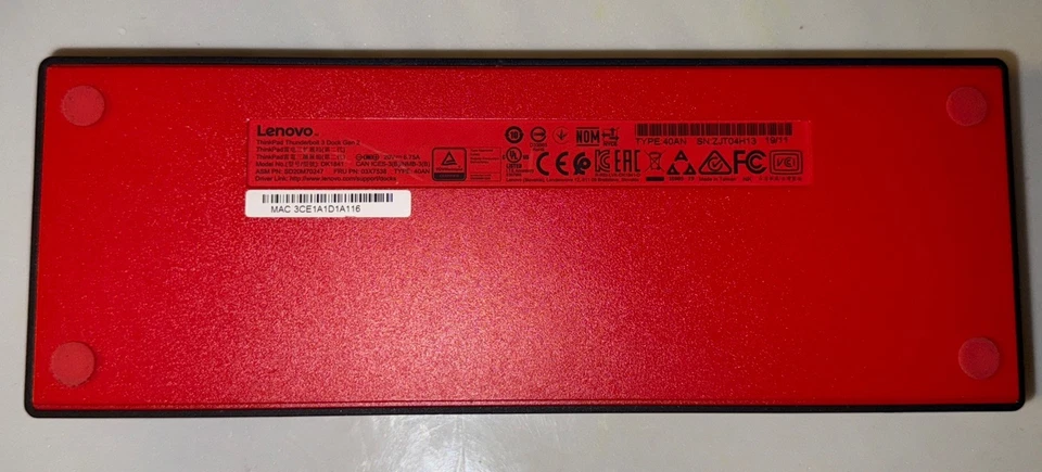 Док-станция для рабочей станции Lenovo ThinkPad USB-C ThunderBolt 3 DK1841 40AN  - Изображение 4 из 4