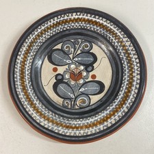 Mexican Tonala pottery hand painted plate 9.5" wall plate vintage