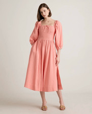 Quince Pink Organic Cotton Dress NWT Size XL Midi Maxi