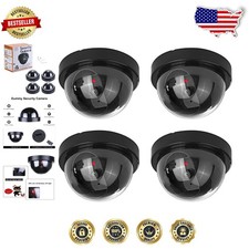 High Quality Dummy Dome Cameras 4pk Flashing Red LED Security