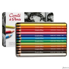 Conte A Paris Pastel Pencil Wood 12 Pack Set For Fine Art Drawing