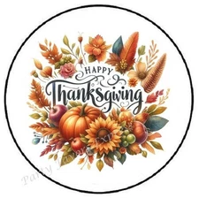 HAPPY THANKSGIVING ENVELOPE SEALS LABELS STICKERS PARTY FAVORS