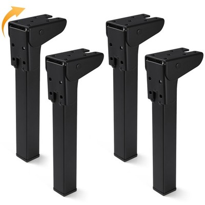 O.HSNYIU 4 Pcs Self Locking Folding Table Legs, 6'', 8'', 10'', 8 Inch, Black