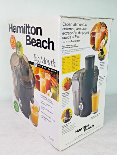 NEW IN BOX Hamilton Beach Juicer Big Mouth Large 3” Feed Chute 800W Motor Black - Picture 7 of 12
