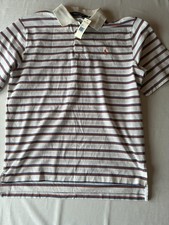 Polo Ralph Lauren Polo Golf Shirt Mens Medium White Striped Cotton Classics
