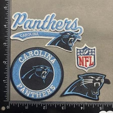 LOT OF 4 CAROLINA PANTHERS IRON ON EMBROIDERED PATCH