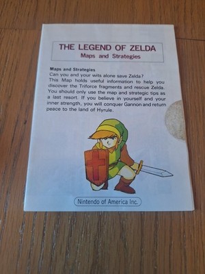 The Legend of Zelda I Nintendo NES Foldable Map & Strategies Insert Very Nice!